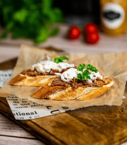 Kansas City BBQ pulled pork koktélszendvics