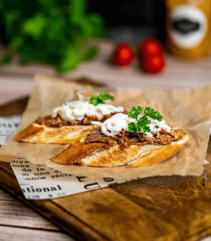 Kansas City BBQ pulled pork koktélszendvics
