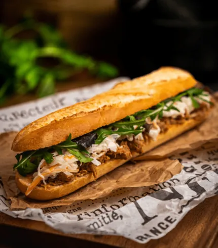 Kansas City Pulled Pork BBQ bagett (1)
