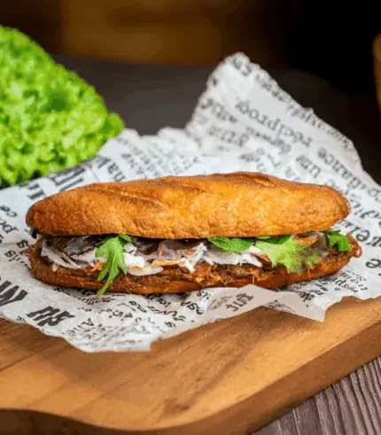 Gluténmentes Kansas City Pulled Pork BBQ bagett