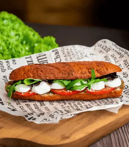 Gluténmentes Pesto-s caprese bagett (V)