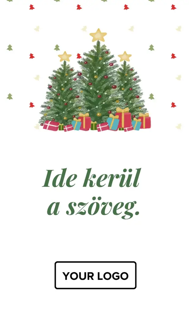 Céges karácsonyi ajándékcsomagok Fenyők ajándékokkal üdvözlőkártya