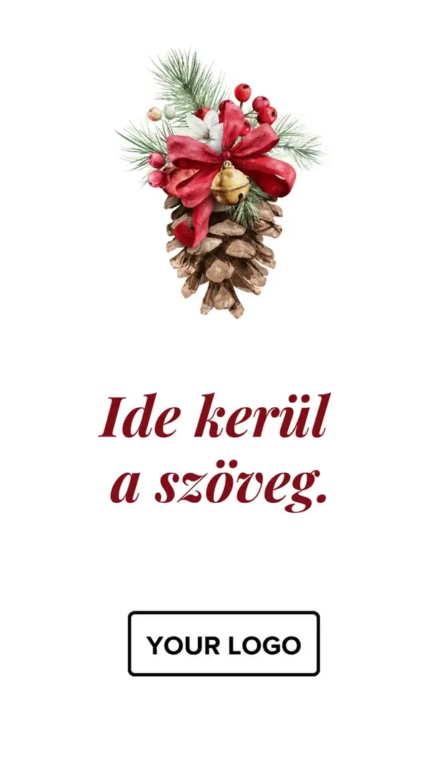 Céges karácsonyi ajándékcsomagok Toboz masnival üdvözlőkártya